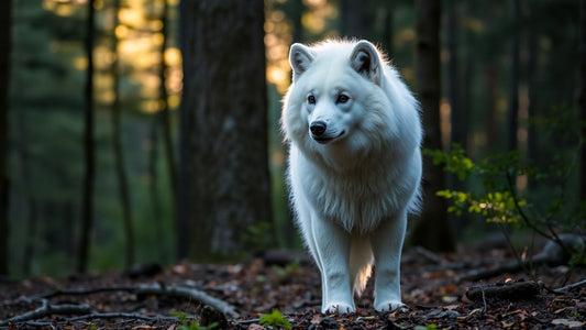 Majestätischer Norrbottenspitz im Wald mit dichten Fell.