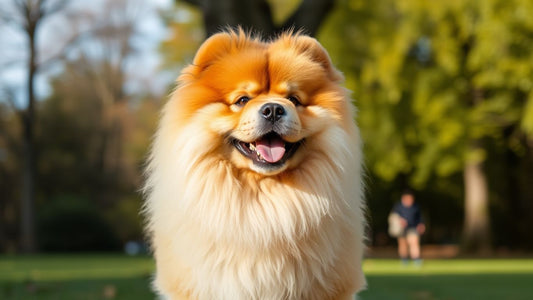 Ein freundlicher Chow-Chow im Park.